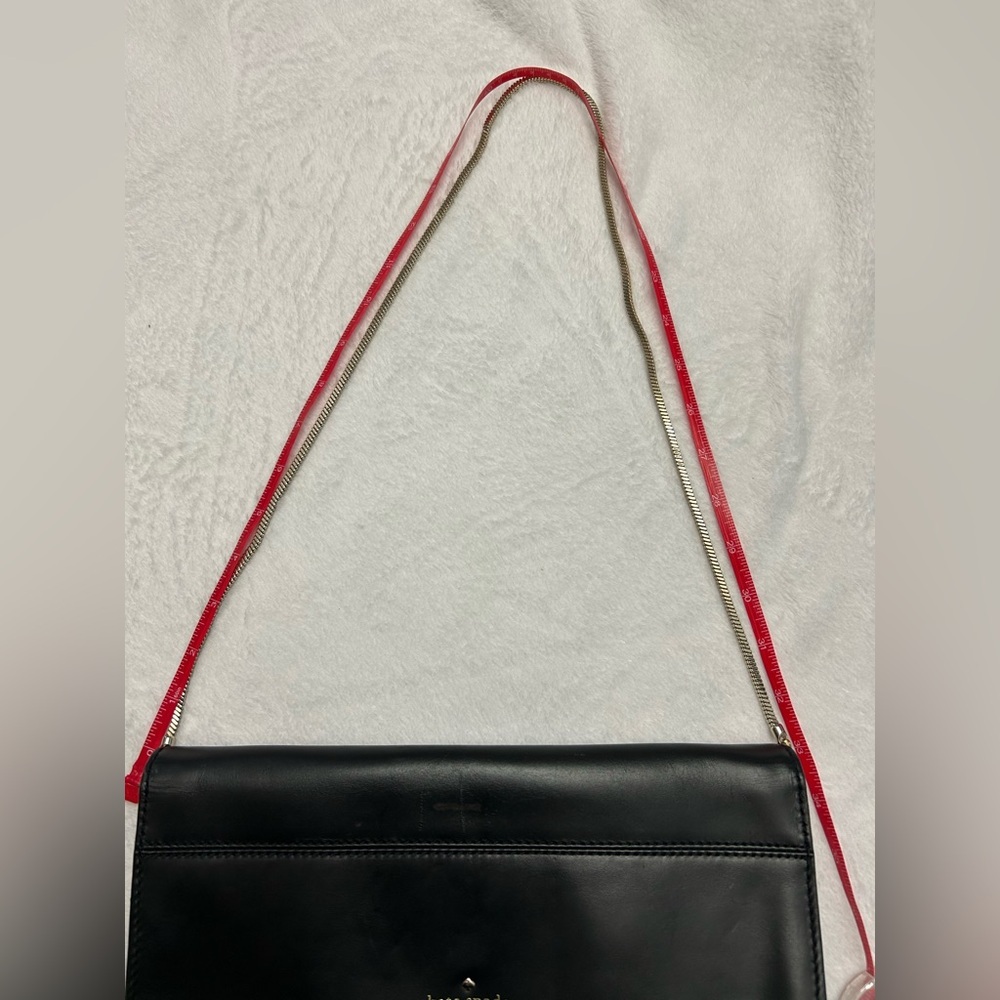 Kate Spade Wise Owl Leather & Metallic Clutch Convertible Shoulder Purse Bag - Picture 7 of 10